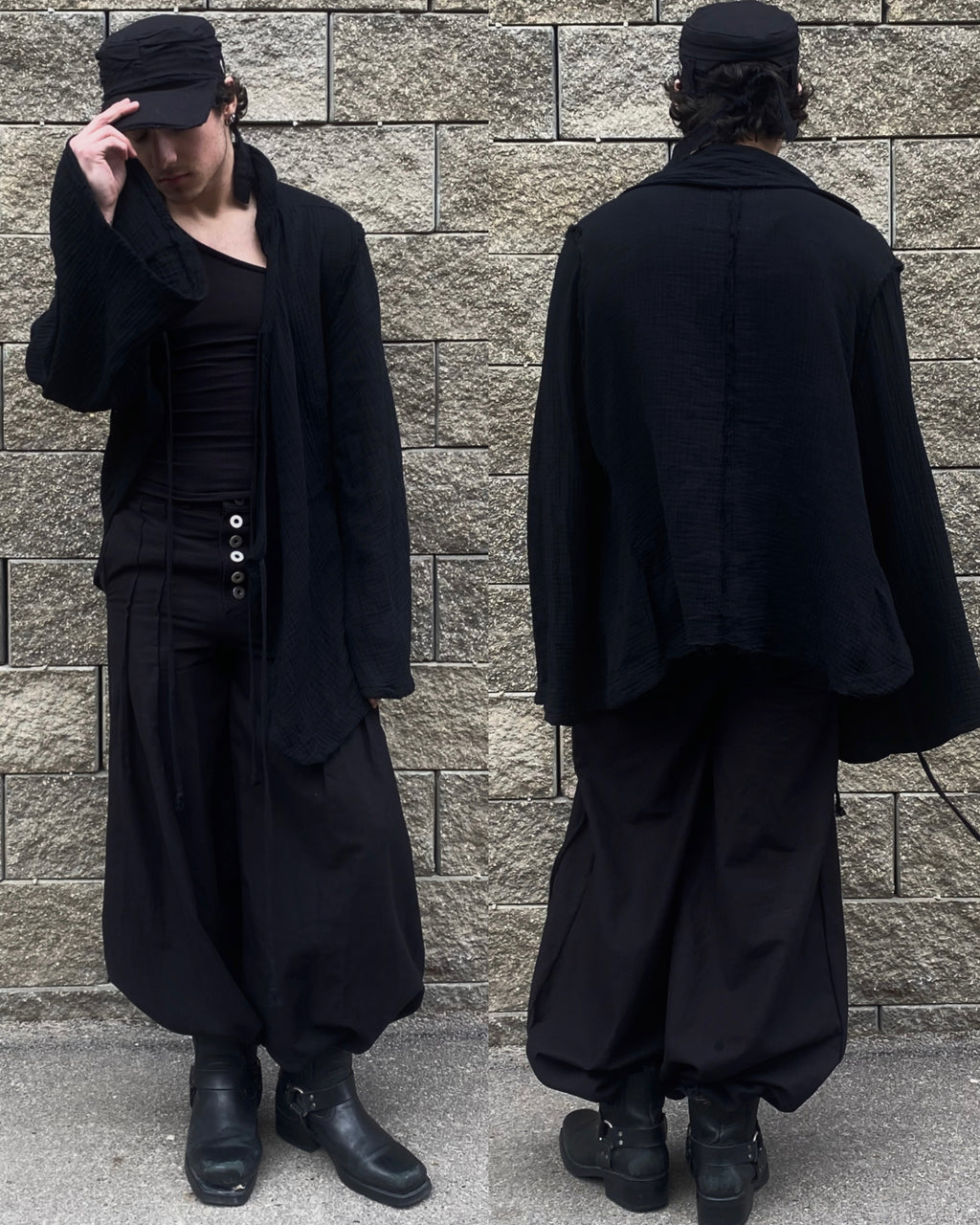 asymmetrical muslin longsleeve