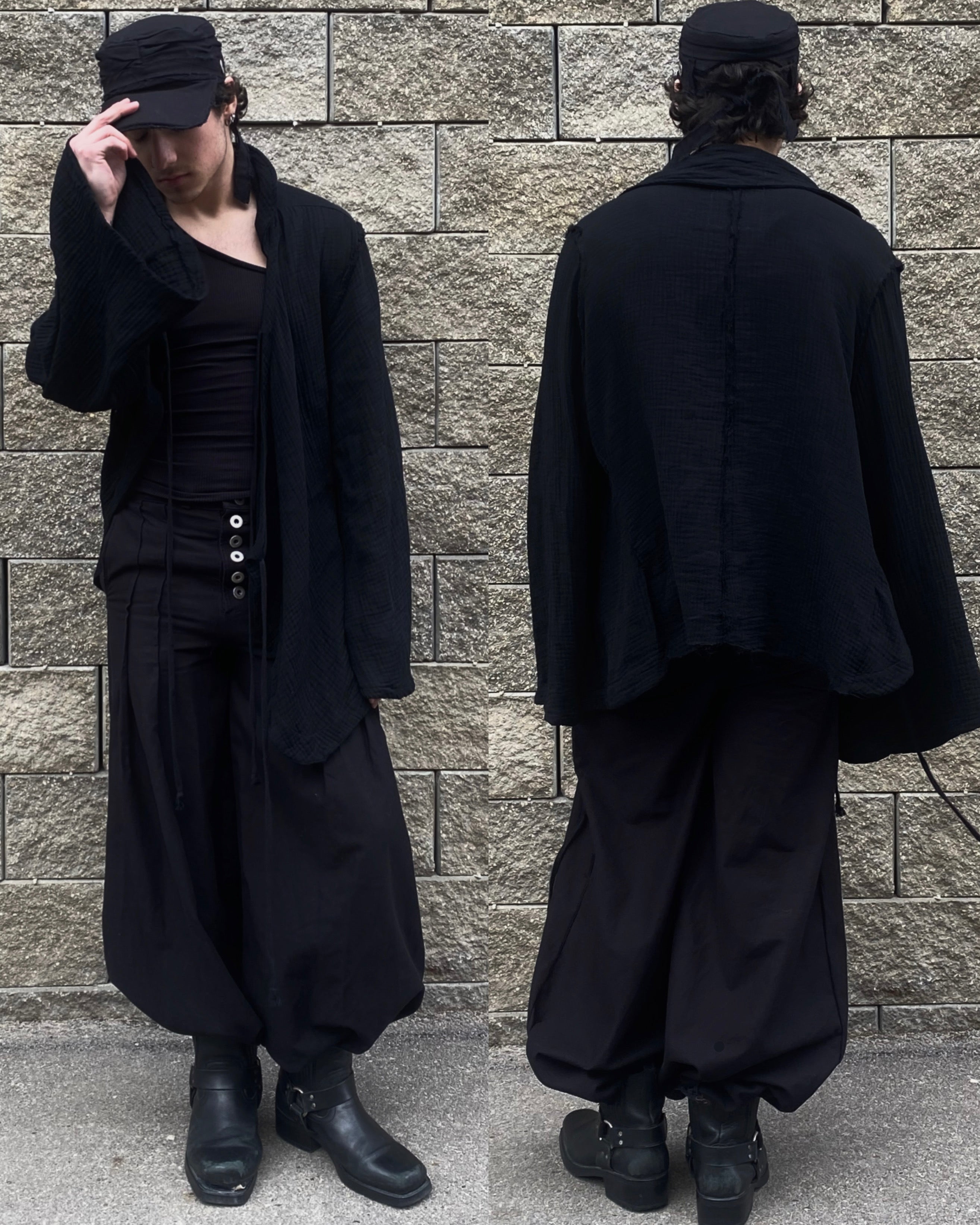 asymmetrical muslin longsleeve
